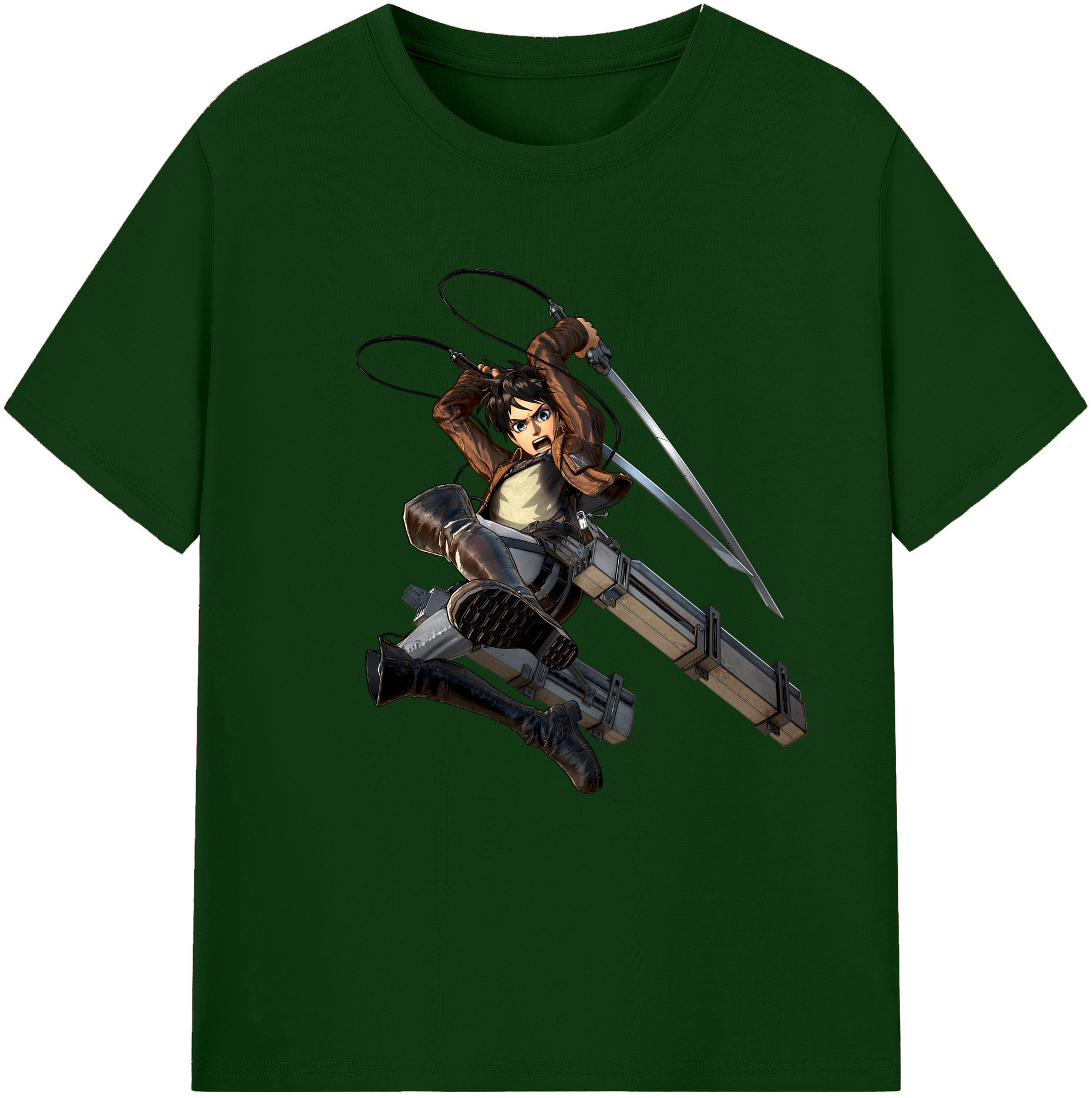 （画像用） 進撃の巨人 エレン･イェーガー Attack on Titan Eren Jäger 綿100％半袖Tシャツ（フロントプリント）